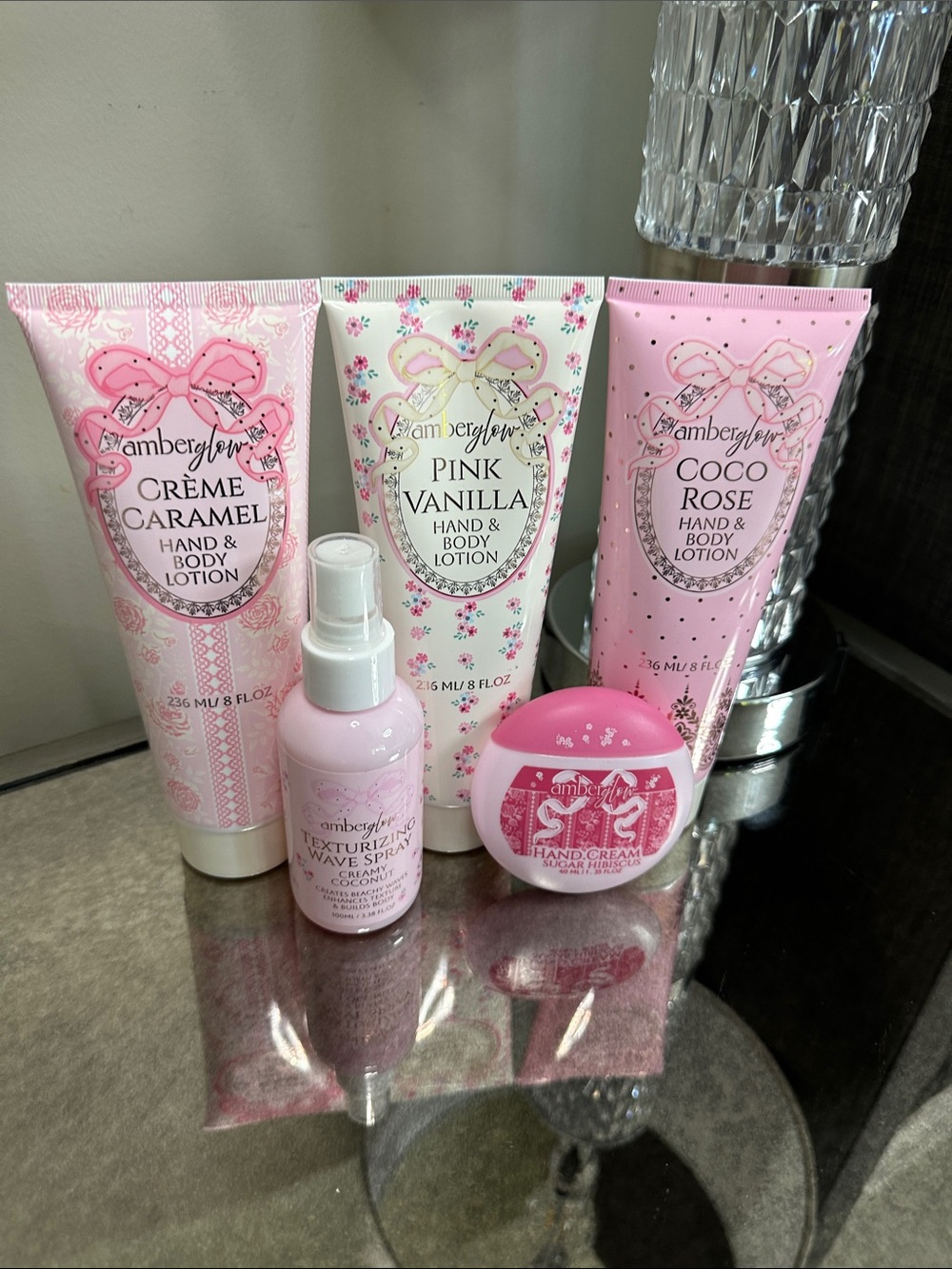Amber Glow Collection Lot Hand & Body Lotion & texturizing wave spray